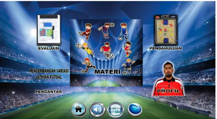 Figure Display Main Menu Interactive Multimedia Futsal Skills Exercise(Source: researcher)