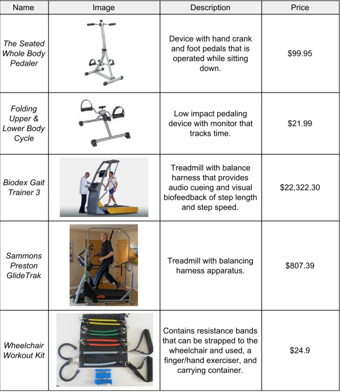 Table 2.4. Existing Product Descriptions and Images 