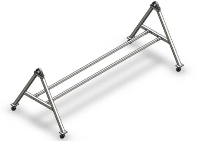 Figure 10: Isometric CAD Frame Mounting Brackets Gearbox and Crank  Rotating Bar  Support Frame 