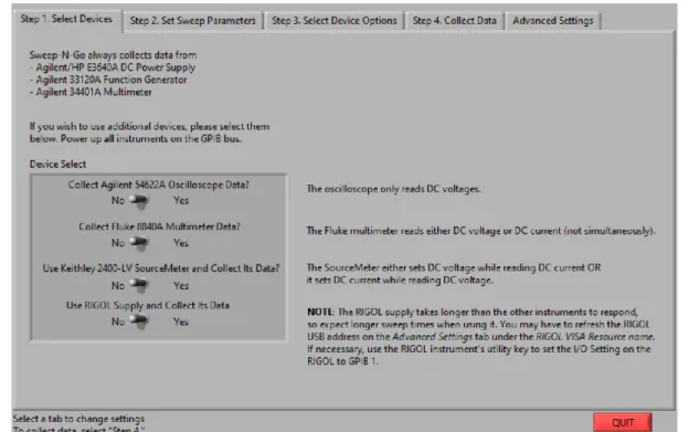 Figure 8: Sweep-N-Go 2.0 Step 1 UI 