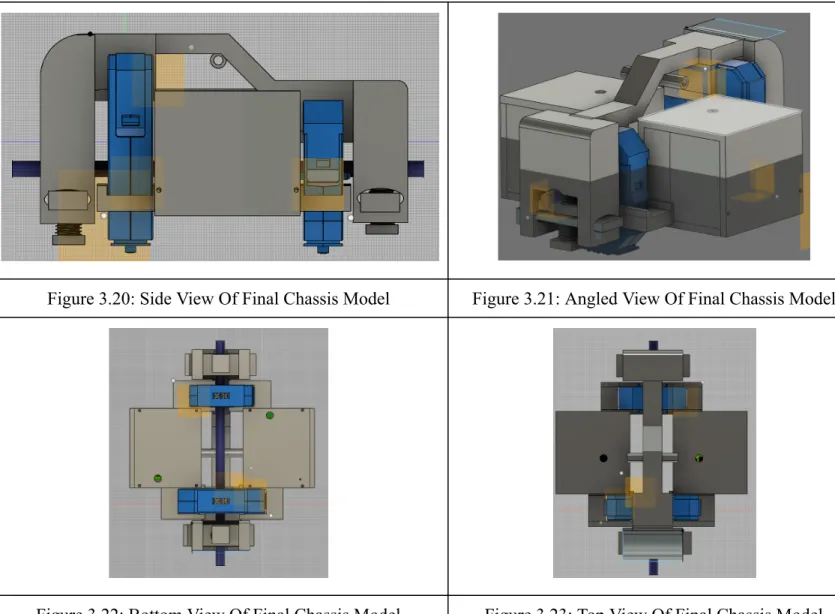 Figure   3.20:   Side   View   Of   Final   Chassis   Model   Figure   3.21:   Angled   View   Of   Final   Chassis   Model  