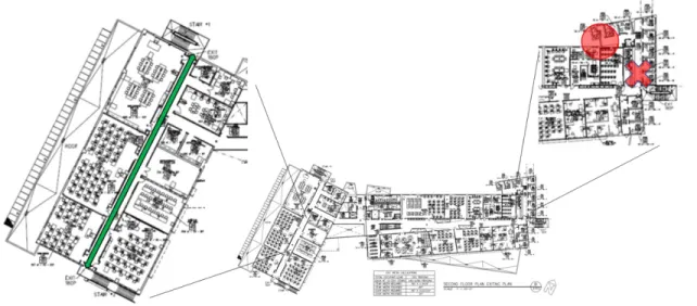 Figure 19. Second floor potential dangerous egress areas