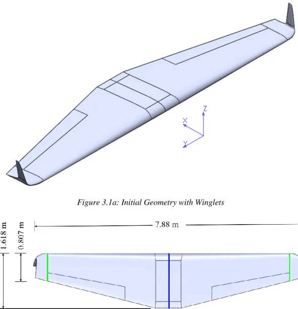 Figure 3.1a: Initial Geometry with Winglets 