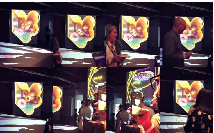 Fig. 2. Frames from the animation, illustrating the highly saturated plastic/toy like qualities of the materials in the scene