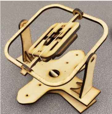 Figure 4. Concept prototype for the gyroscopic design, laser cut from MDF 