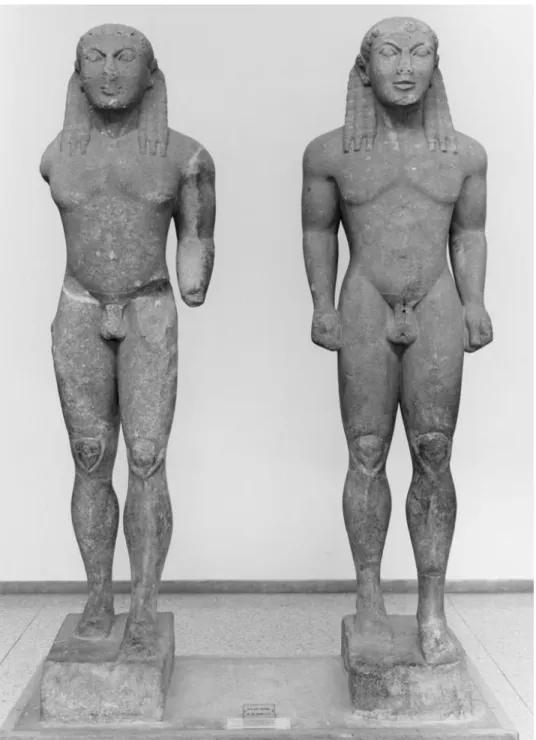 Figure 1. “Kleobis and Biton” / Delphi 1524 and 467.  Delphi. Marble. H. 1.97m  (restored)
