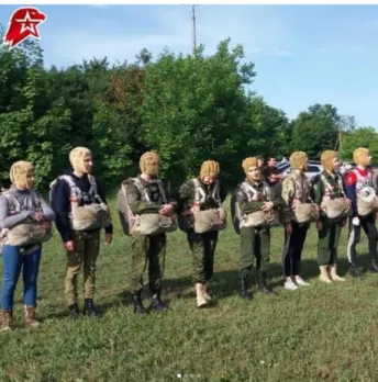 Figure 3: Cadets lined up for parachute training. 