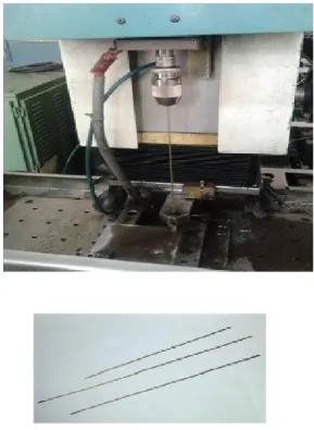 Fig. 4 Experimental set up of EDM drilling machine  The  initial  weight  of  the  work  piece  was  precise  weighed using an accuracy digital scale