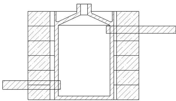 Figure   12.   Cross   section   of   brick   and   keg   system   to   demonstrate   thickness   expectations  