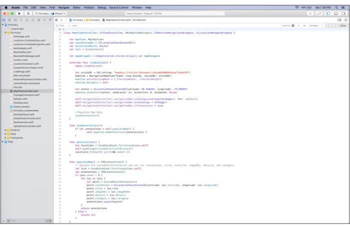Figure 6.2: Examples of Xcode source code 