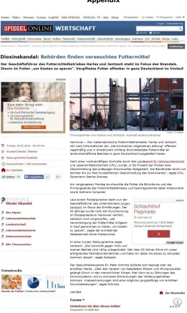 Figure 1. Bogus news article dealing with a personalized food scandal.  Text stimulus was integrated into the original layout of spiegel.de