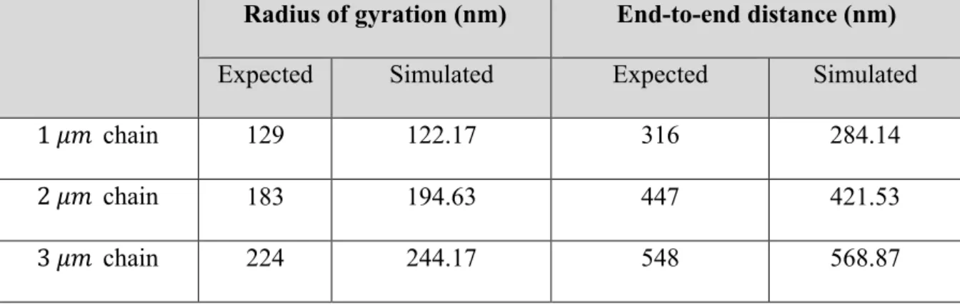 Table 1.2: Averaged radius of gyration and end-to-end distance 