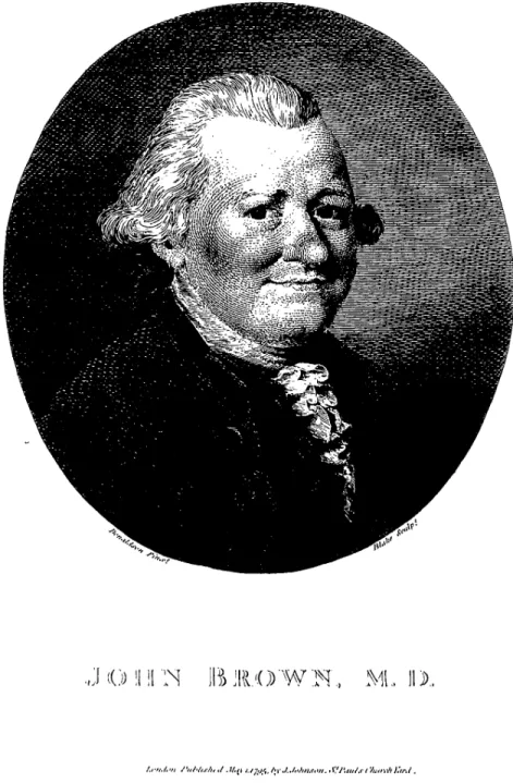 Figure 3. Dr. John Brown’s frontispiece in his Elements of Medicine (volume 1). 