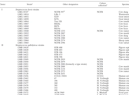 TABLE 1. Strains examined