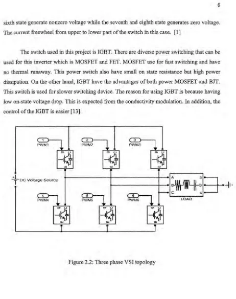 Figure 2.2: Three phase VSI topology 