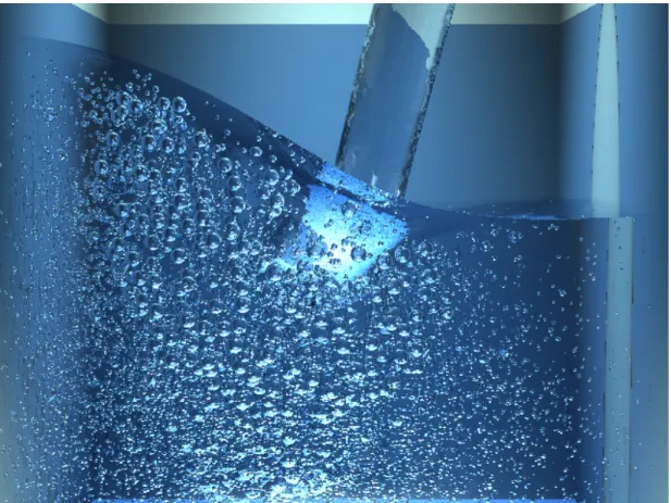 Figure 3.5: Liquid sounds are generated automatically from a visual simulation of pouring water.