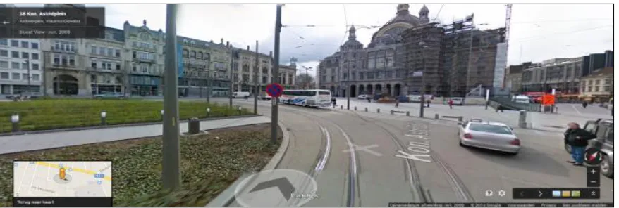 Figure 2. Satellite image of Antwerp’s Central Station area. 