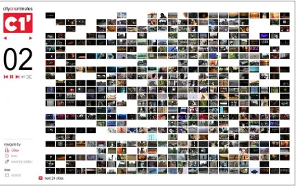 Figure 4. The “City One Minutes” project is an interesting online initiative to collect and disseminate different people’s views (as recorded in clips of exactly 60 seconds) on more than 100 cities