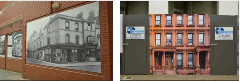 Figure 9. (Left) Historic image on a wall in Dorchester.  