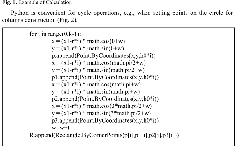 Fig. 1. Example of Calculation 