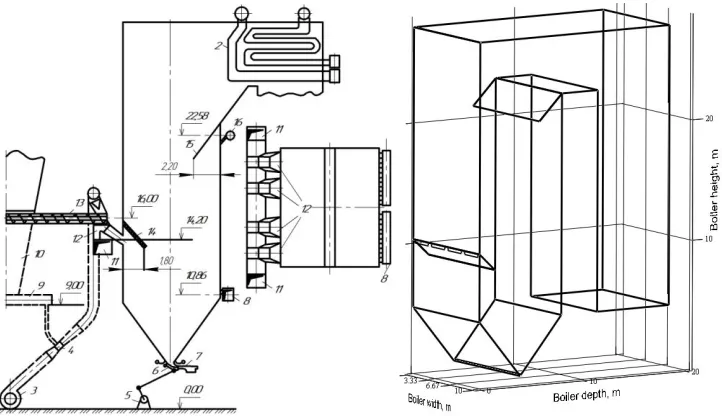 Fig. 1. Boiler with low-temperature vortex burning technology 
