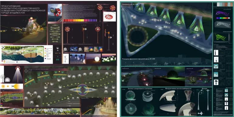 Fig. 4. Modeling and using of seawater images in lighting effects of the practical works