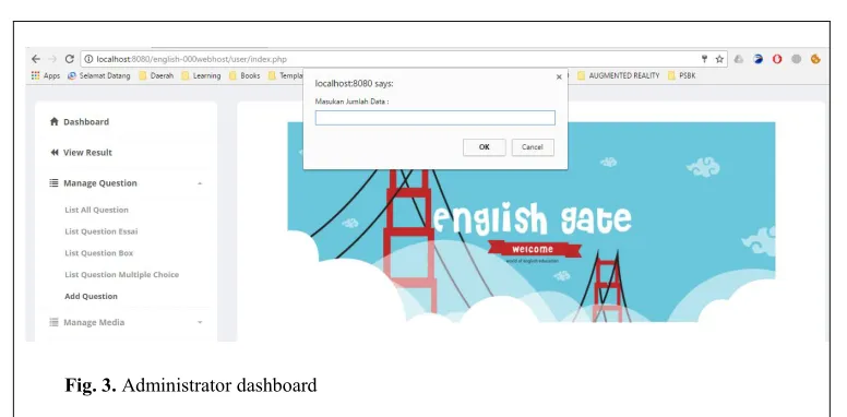Fig. 3. Administrator dashboard 
