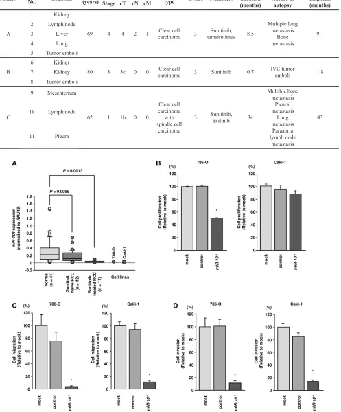 Table 1: Patient characteristics (sunitinib-treated RCC specimens)