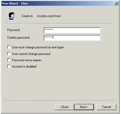 Figure 2-18   User password window