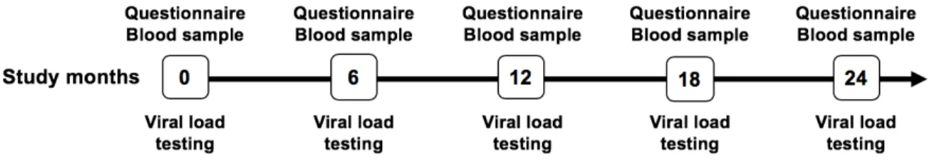 Figure 3.2. Sources and frequency of data collection for parent trial and  dissertation study