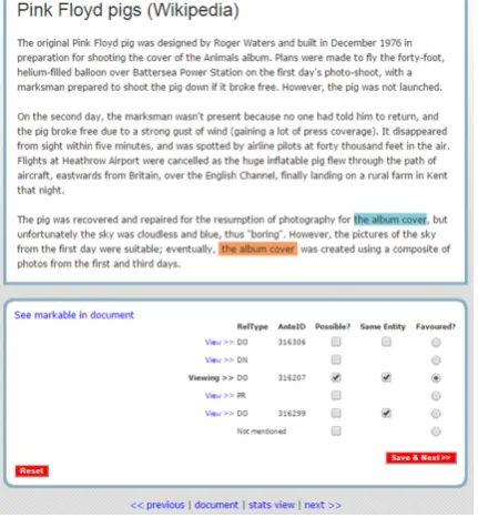 Figure 3: Screenshot showing the expert annotation admin-istration interface.