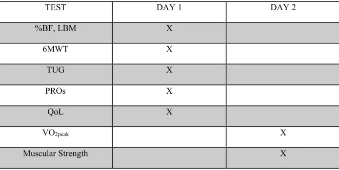 Table 3: Day of Testing with Testing Measures 