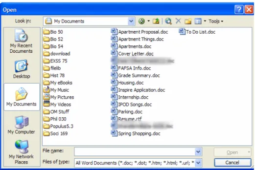 Figure 9.  Screenshot of a student's file system. 