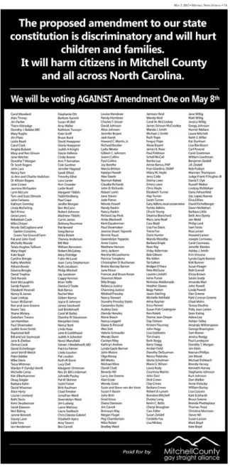 Figure 2.2: Mitchell County GSA’s Amendment One Advertisement 