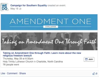 Figure 3.8: Campaign for Southern Equality Facebook post  