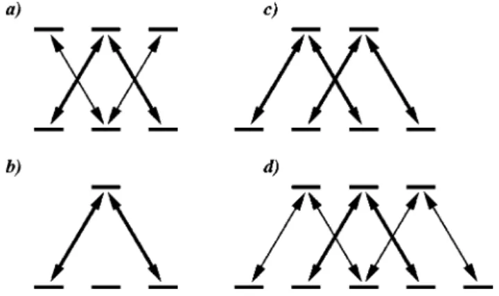 FIG. 2. Black states in one-dimensional systems. Multiple L structures contain a dark internal state