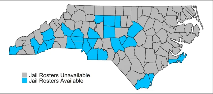 Figure 2.1: Availability of Jail Rosters by NC County