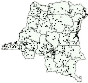 Figure 3.1: Sites of 2013-2014 DHS sampling clusters  