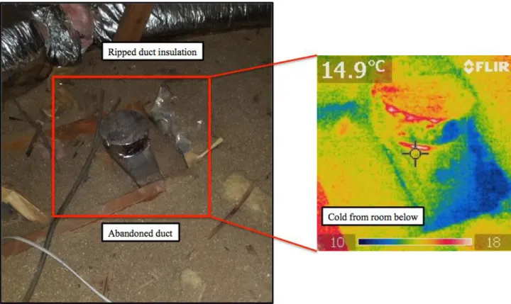 Figure 4: Abandoned duct in rental property ceiling. 