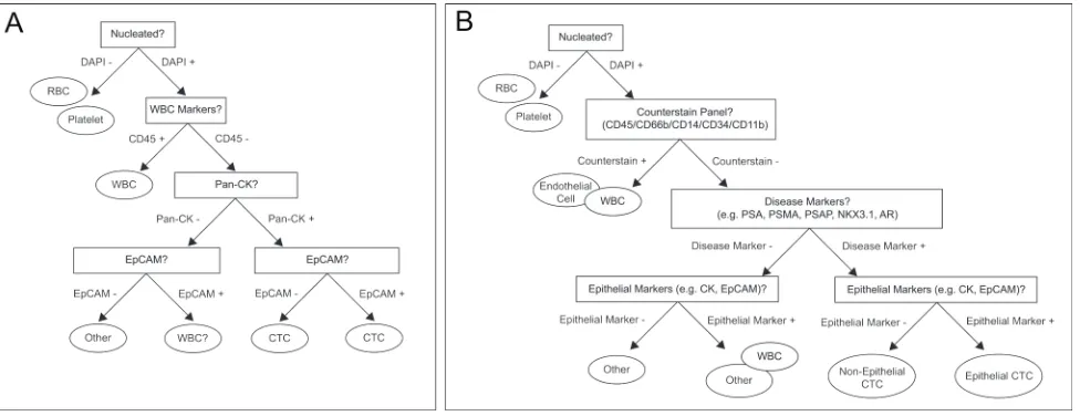 Figure 4: Decision trees enable consensus definitions for CTC classification using current biomarkers