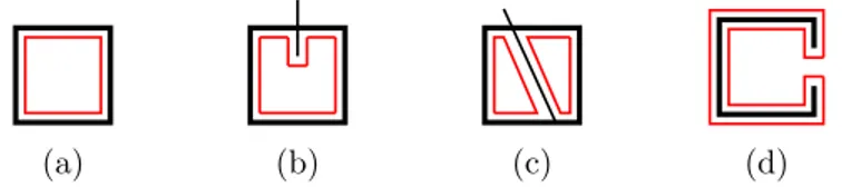Figure 2: Sample obstructions of answer boxes. The resulting detected contours are also shown in red