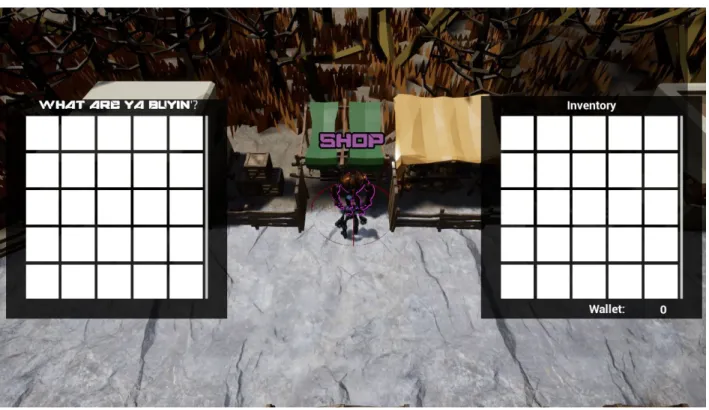 Figure 6 shows the shopkeeper during an interaction. As can be seen, there is text above the 