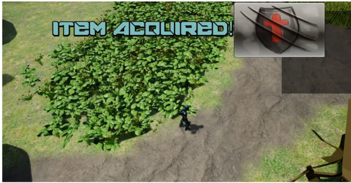 Figure 9: Item Acquisition popup message 