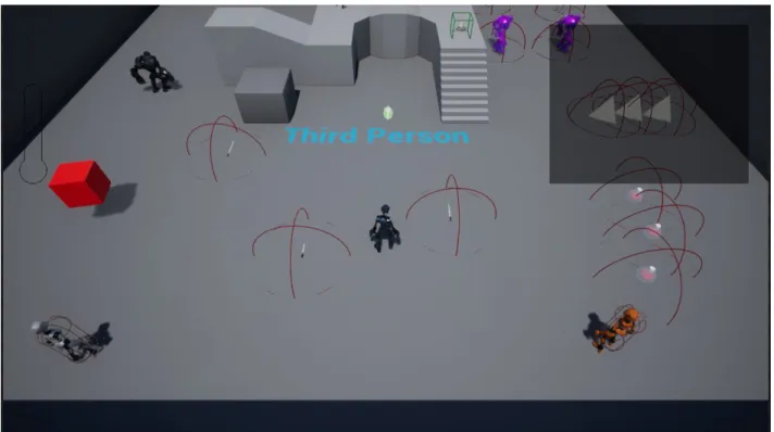 Figure 2: Software Prototype within the Unreal Engine 4  Third Person example map 