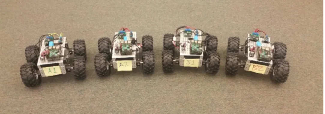 Figure 1. Four fully assembled course robots. 