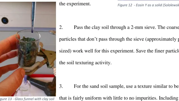 Figure 13 - Glass funnel with clay soil  (Ormonde, 2017).