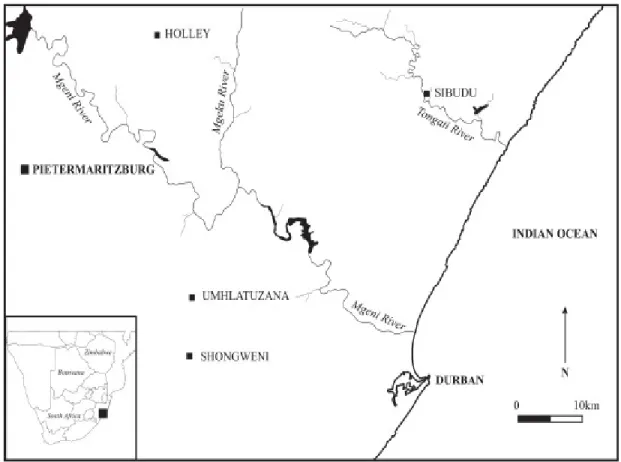 Figure 2 The location of Sibudu Cave (Wadley 2006)