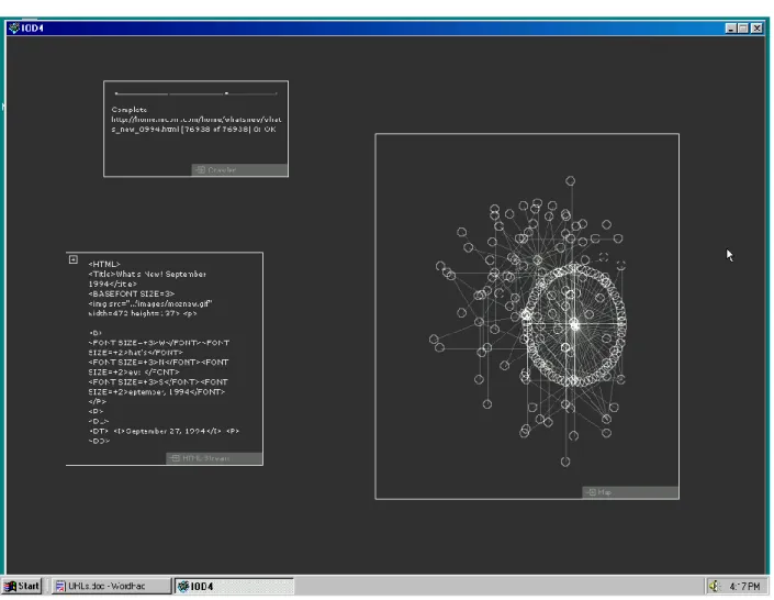 Figure 1: I/O/D (Matthew Fuller, Colin Green, and Simon Pope), The Web Stalker. 1997, web  browser, dimensions variable