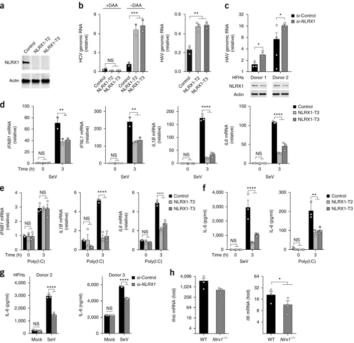 Figure 1  NLRX1 is a positive regulator of innate immunity and an antiviral factor in hepatocytes