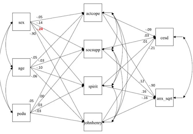 Figure 4. Specific Aim 1 – Significant Paths (n=115).  